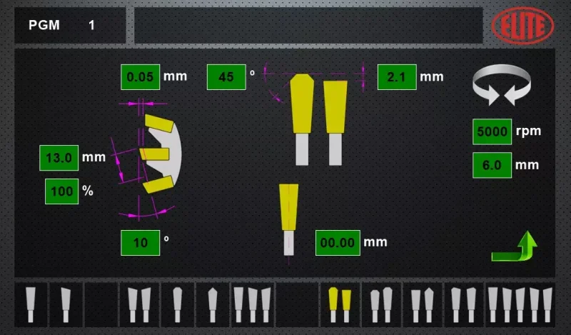 Touch screen for quick and easy programming. ELITE model SVG 850